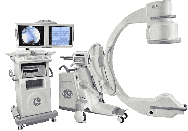 Healthcare professional next to medical equipment